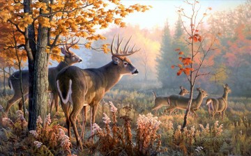 秋の鹿 Oil Paintings